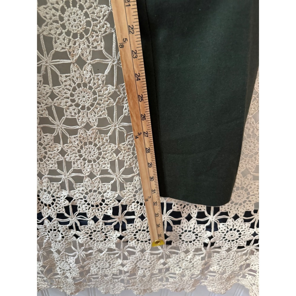 Vintage 70's Yves Saint Laurent Pleated Wool Dress Pants Size 12 Green - Picture 8 of 9